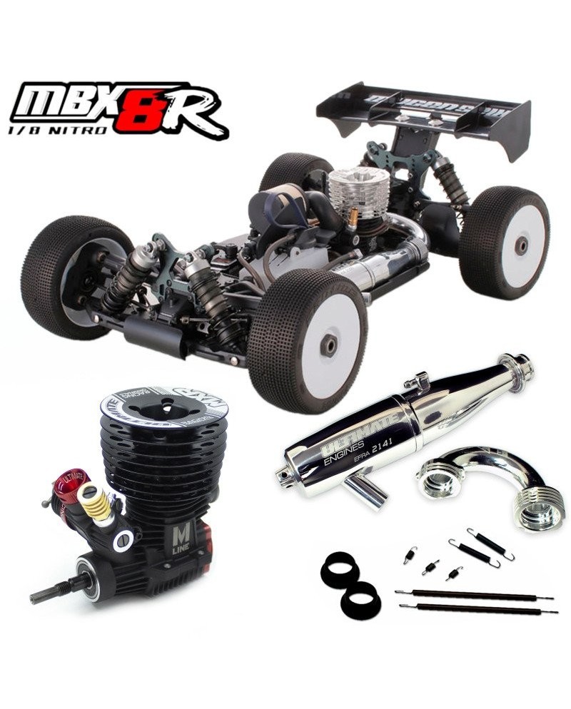 COMBO COCHE 1/8 OFF ROAD MBX8R + MOTOR MXR v.2 CERAMIC + FILTRO AIRMAX + ESCAPE EFRA 2141 SUPERSONIC