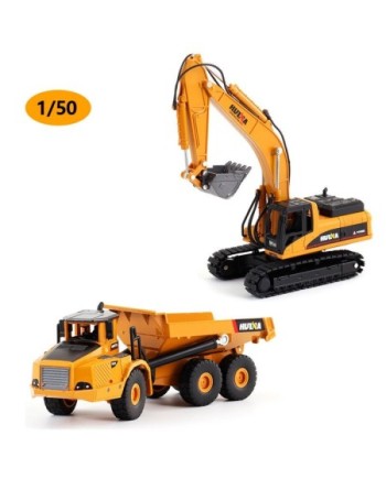 EXCAVADORA + BUMPER HUINA 1611 1/50 ESTATICA