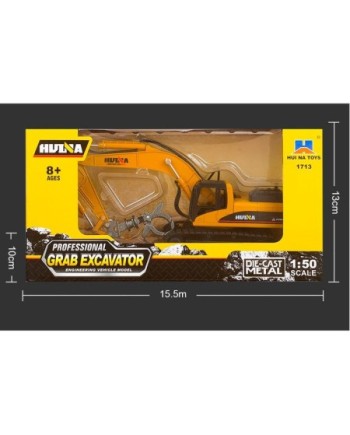 EXCAVADORA CON PINZA HUINA 1713 1/50  ESTATICA