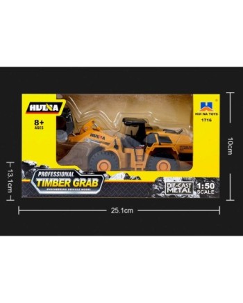 BULLDOZER CON PINZA HUINA 1716 1/50 ESTATICA