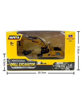EXCAVADORA CON MARTILLO HUINA 1811 1/60 ESTATICA