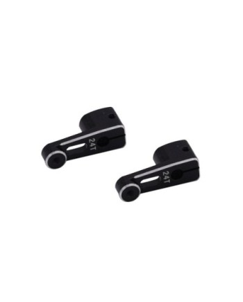 SERVO HORN ALUMINIO 24T AXIAL SCX24 SERVO ORIGINAL NEGRO (1u)