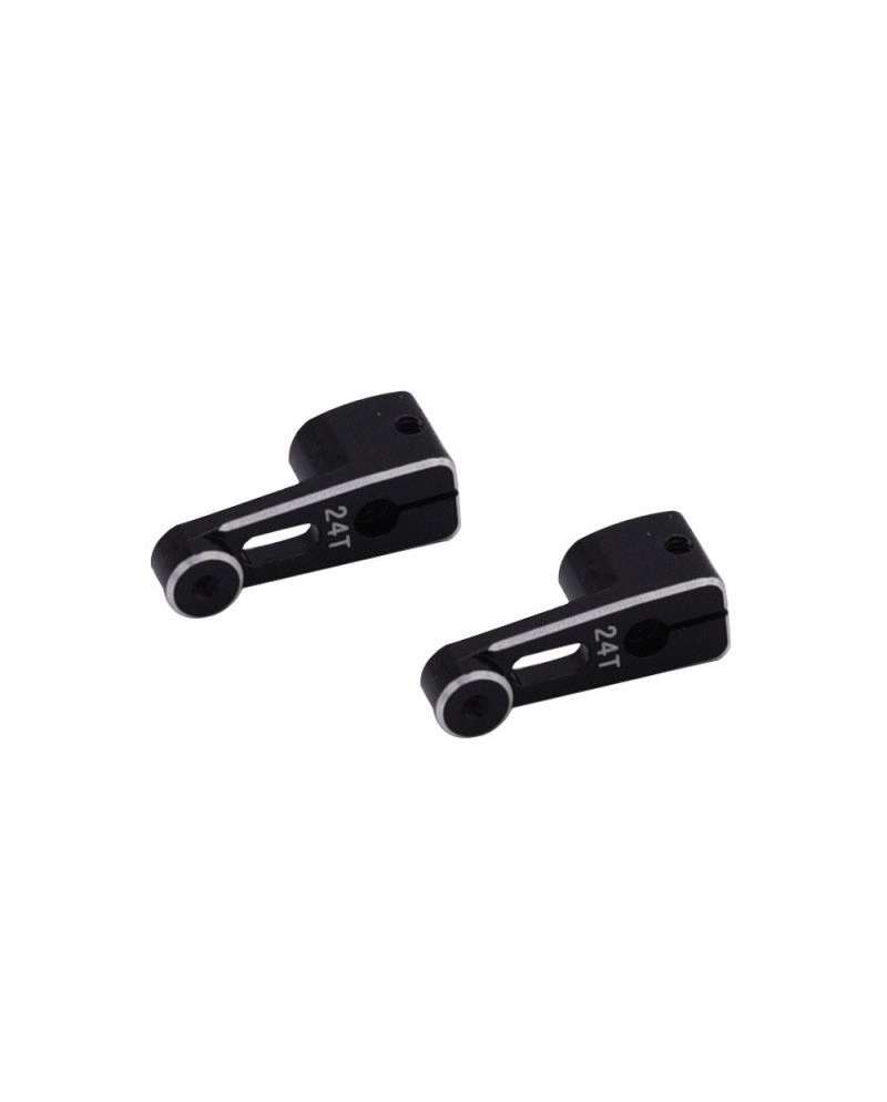 SERVO HORN ALUMINIO 24T AXIAL SCX24 SERVO ORIGINAL NEGRO (1u)
