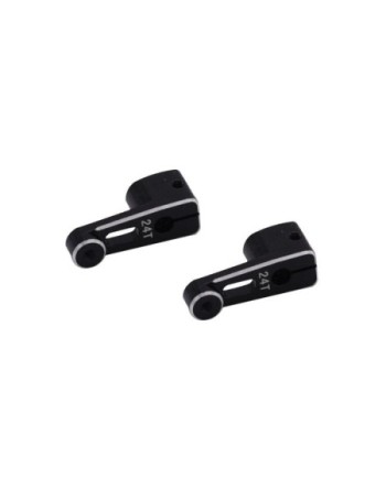 SERVO HORN ALUMINIO 24T AXIAL SCX24 SERVO ORIGINAL NEGRO (1u)