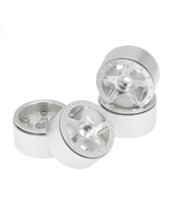 LLANTAS CNC AXIAL SCX24 ALUMINIO STARFISH-PRO BEADLOCK BLANCO (4u)