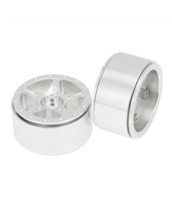 LLANTAS CNC AXIAL SCX24 ALUMINIO STARFISH-PRO BEADLOCK BLANCO (4u)