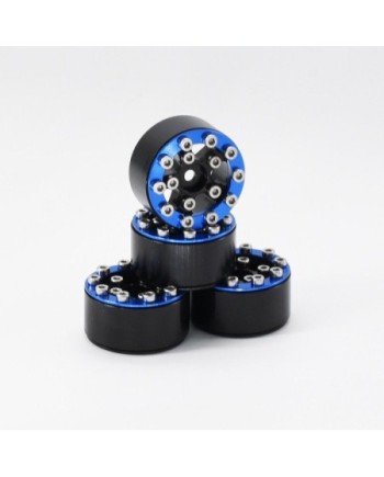 LLANTAS CNC AXIAL SCX24 TORNILLOS ALUMINIO-BEADLOCK AZUL (4u)