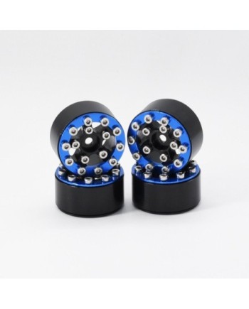 LLANTAS CNC AXIAL SCX24 TORNILLOS ALUMINIO-BEADLOCK AZUL (4u)