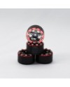 LLANTAS CNC AXIAL SCX24 TORNILLOS ALUMINIO-BEADLOCK ROJO (4u)