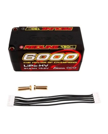 GENS ACE REDLINE SERIES 6000 mAh SHORTY 15,2V HV 130C 4S2P HC 5,0mm BANANA BULLET - GEA60004S13S