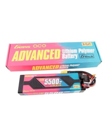 GENS ACE ADVANCED 5500 mAh 7.6V HV 100C HC WITH XT60-GEA55002S10X6