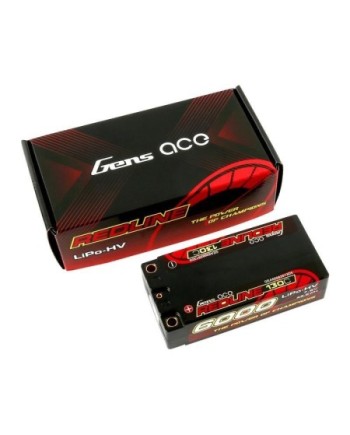 GENS ACE REDLINE 2.0 SERIES 6000 mAh SHORTY 7.6V HV 140C 2S2P HC 5,0mm BANANA BULLET - GEA60002S14D5