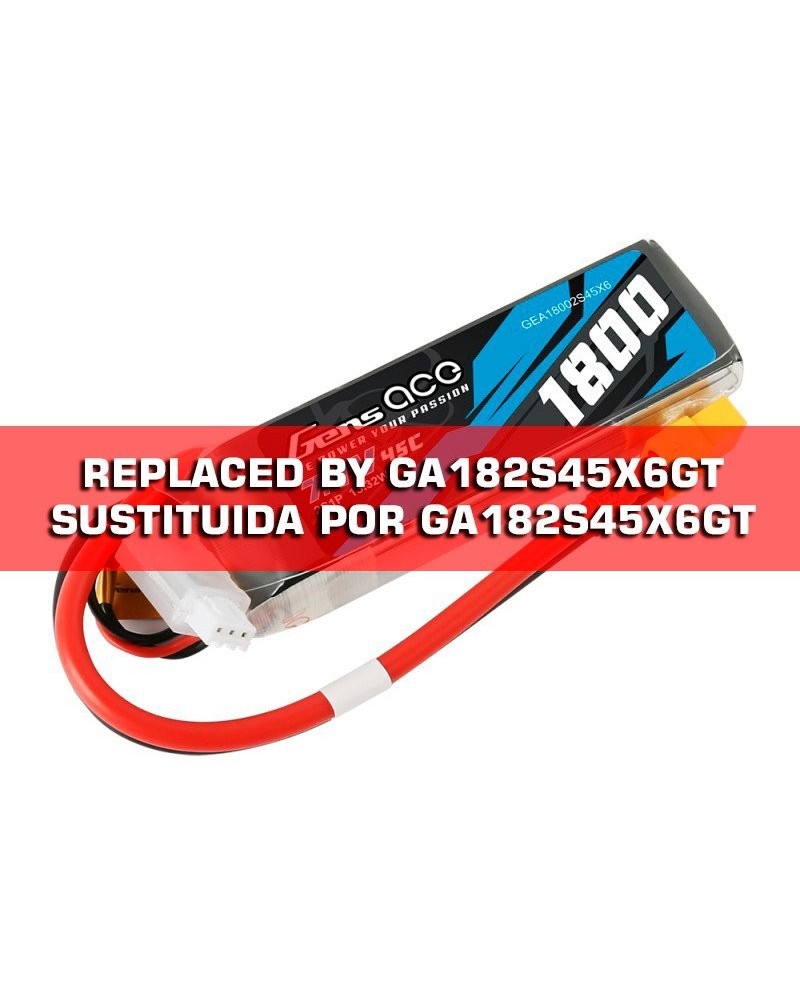 GENS ACE 1800 mAh 7,4V 45C 2S1P WITH XT60  - GEA18002S45X6