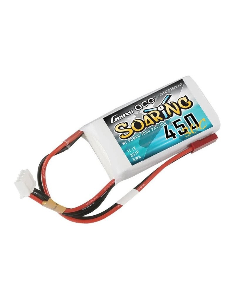 GENS ACE SOARING  450 mha 11.1V 30C 3S1P WITH JST-SYP - GEA4503S30JST