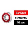 6x13x5mm KIT RODAMIENTOS "HS" TAPAS DE GOMA (10u.)