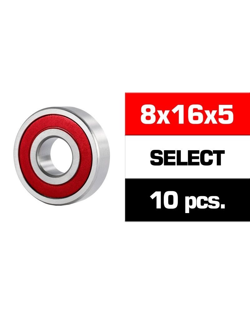 8x16x5mm KIT RODAMIENTOS SELECT "HS" TAPAS DE GOMA  (10u.)