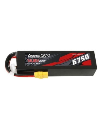 GENS ACE 6750 mAh 14.8V 60C 4S1P PC CASE WITH XT90-GEA67504S60X9 (SUSTITUIDA POR GA67504S60GT)