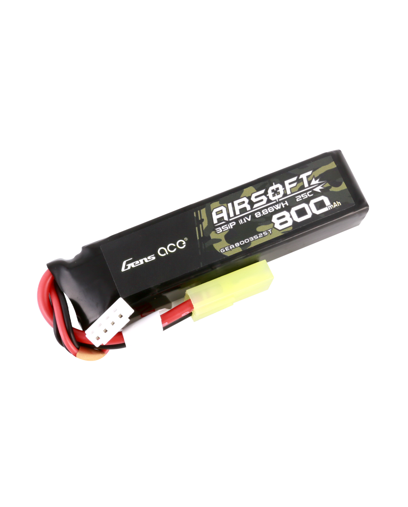 GENS ACE 800 mha 11.1V 25C 3S1P AIRSOFT WITH MINI TAMIYA -GEA8003S25T
