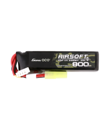 GENS ACE 800 mha 11.1V 25C 3S1P AIRSOFT WITH MINI TAMIYA -GEA8003S25T