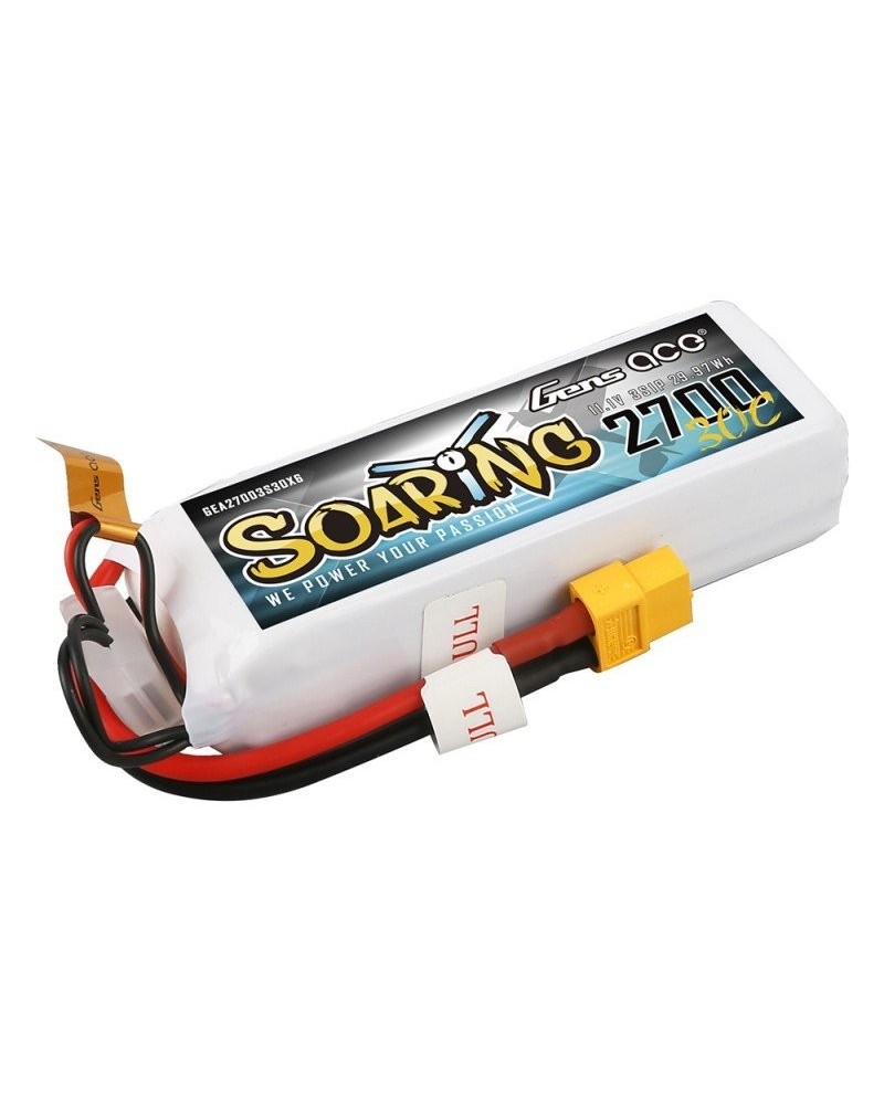 GENS ACE SOARING 2700 mAh 11.1V 30C 3S1P WITH XT60-GEA27003S30X6