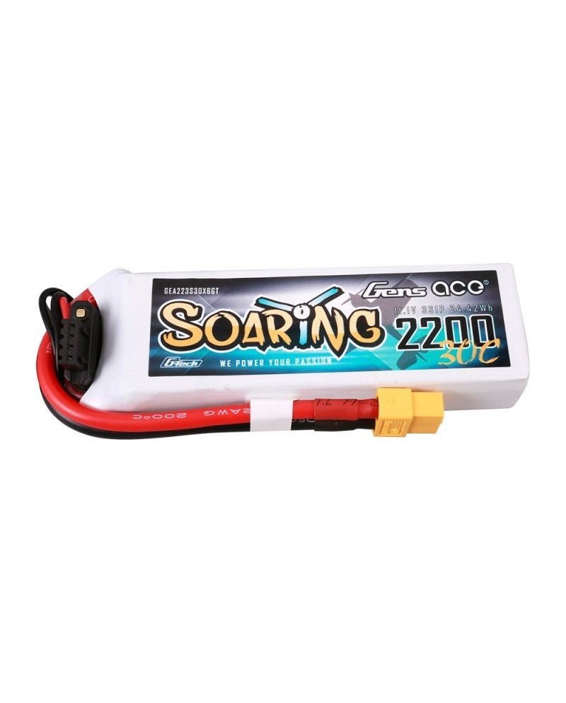 GENS ACE G-TECH SOARING 2200 mAh 11.1V 30C 3S1P WITH XT60-GEA223S30X6GT