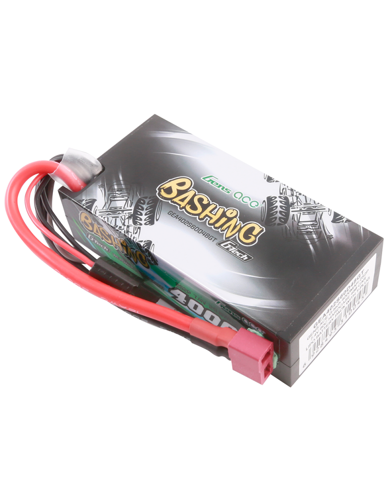 GENS ACE G-TECH 4000 mAh 7.4V 60C 2S1P WITH T-DEAN  BASHING SERIES - GEA402S60D48GT
