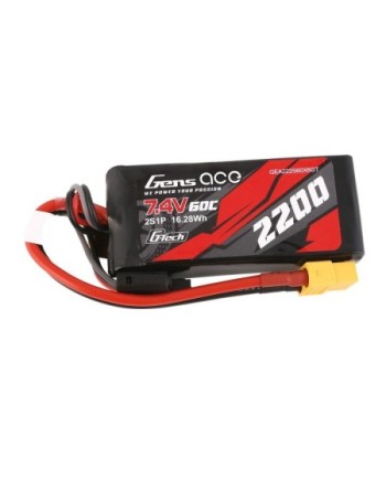 GENS ACE G-TECH 2200 mAh 7.4V 60C 2S1P WITH XT60-GEA222S60X6GT