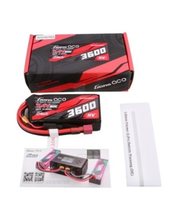 GENS ACE G-TECH 3600 mAh 11.4V 60C HV 3S1P WITH T-PLUG -GEA363S60DGT