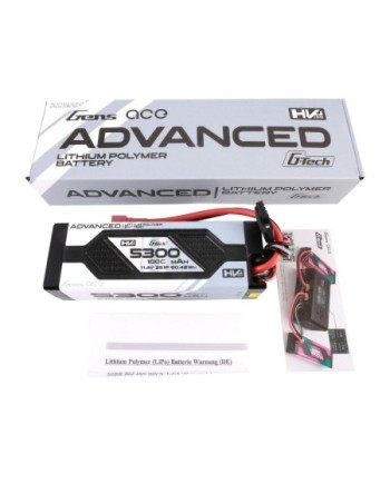 GENS ACE ADVANCED 5300 mAh 11,4V HV 100C 3S1P HC WITH DEANS -GEA5333S100DGT