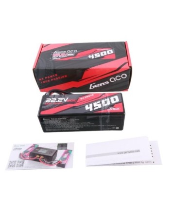 GENS ACE G-TECH 4500 mha 22.2V 60C HC 6S1P WITH XT90- GEA456S60X9GT