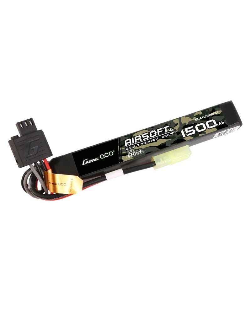 GENS ACE G-TECH 1500 mAh 7.4V 25C 2S1P AIRSOFT WITH MINI TAMIYA-GEA152S25TGT