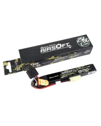 GENS ACE G-TECH 1500 mAh 7.4V 25C 2S1P AIRSOFT WITH MINI TAMIYA-GEA152S25TGT
