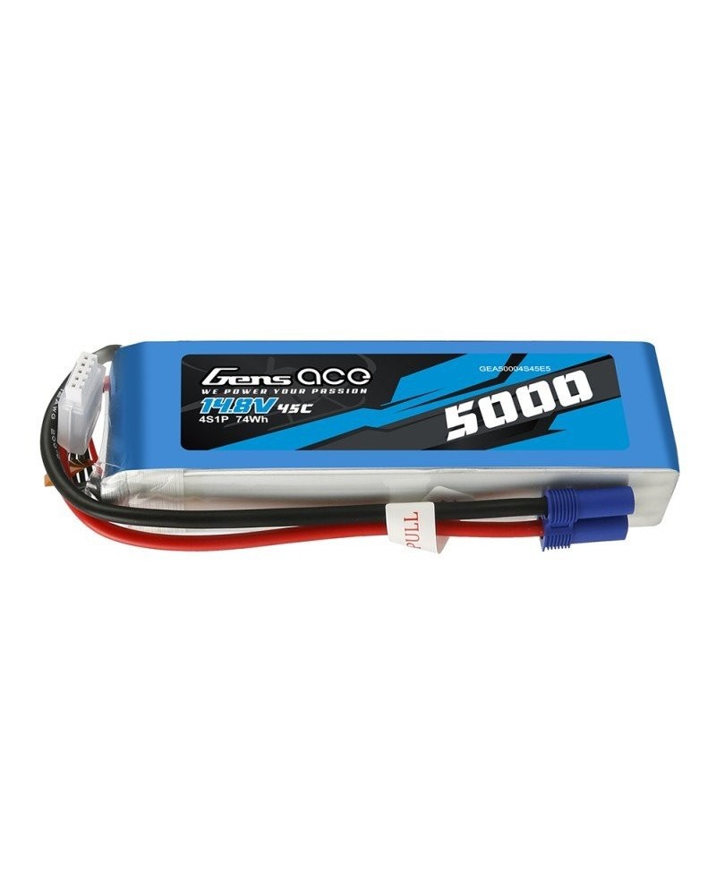 GENS ACE 5000 mAh 14.8V 45C 4S1P WITH EC5 -GEA50004S45E5