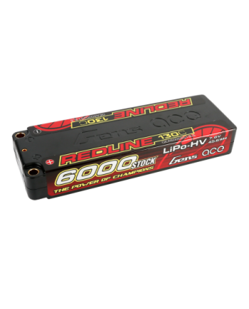 GENS ACE REDLINE SERIES 6000 mAh 7.6V HV 130C 2S2P HC 5,0mm BANANA BULLET - GEA60002S13L5