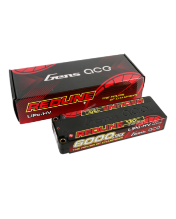 GENS ACE REDLINE SERIES 6000 mAh 7.6V HV 130C 2S2P HC 5,0mm BANANA BULLET - GEA60002S13L5