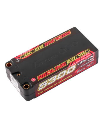 GENS ACE REDLINE 2.0 SERIES 5300 mAh SHORTY 7.6V HV 140C 2S1P HC 5.0mm BANANA BULLET - GEA53002S14D5