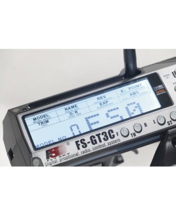 EMISORA GT3C 3CH CON RECEPTOR GR3E (3CH AFHDS) LCD + PACK BAT FLYSKY