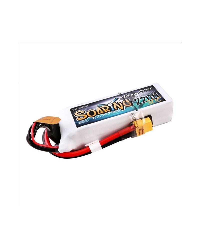 GENS ACE G-TECH SOARING 2200 mAh 14.8V 30C 4S1P WITH XT60-GEA224S30X6GT