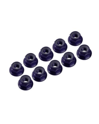 AUTOBLOCANTE ALU. M4 FLANGED NEGRO (10u.)