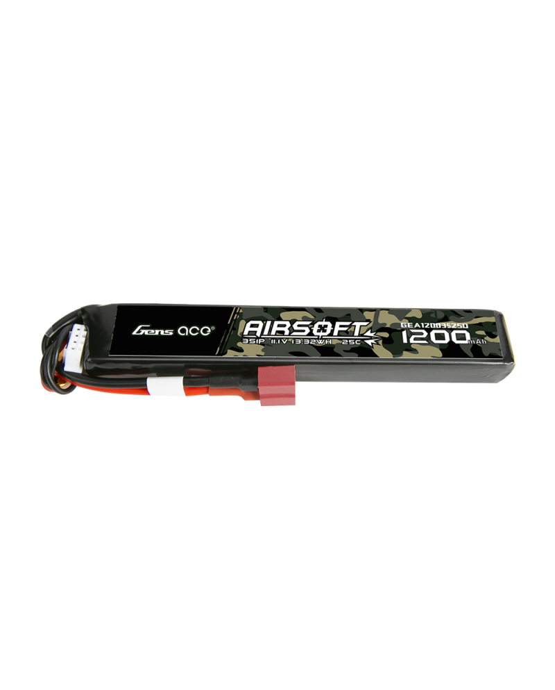 GENS ACE 1200 mha 11.1V 25C 3S1P AIRSOFT WITH T-DEAN -GEA12003S25D