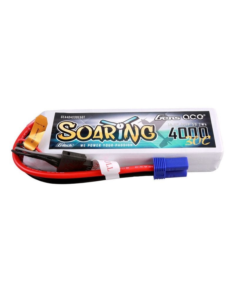 GENS ACE G-TECH SOARING 4000 mha 14.8V 30C 3S1P WITH EC5 - GEA404S30E5GT