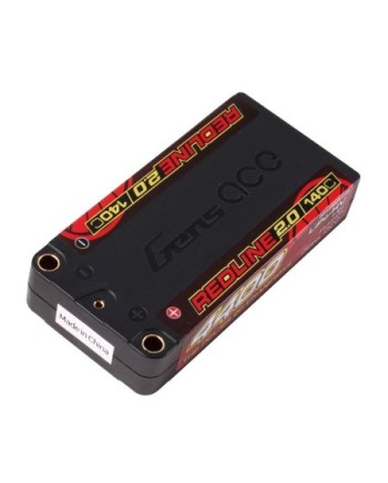 GENS ACE REDLINE 2.0 SERIES 4400 mAh SHORTY 7.6V HV 140C 2S1P HC 5.0mm BANANA BULLET - GEA44002S14S5