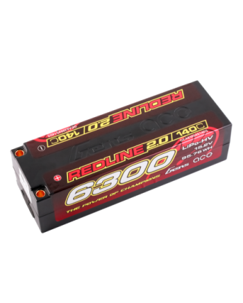 GENS ACE REDLINE 2.0 SERIES 6300 mAh SHORTY 15,2V HV 140C 4S2P HC 5,0mm BANANA BULLET - GEA60004S14D5