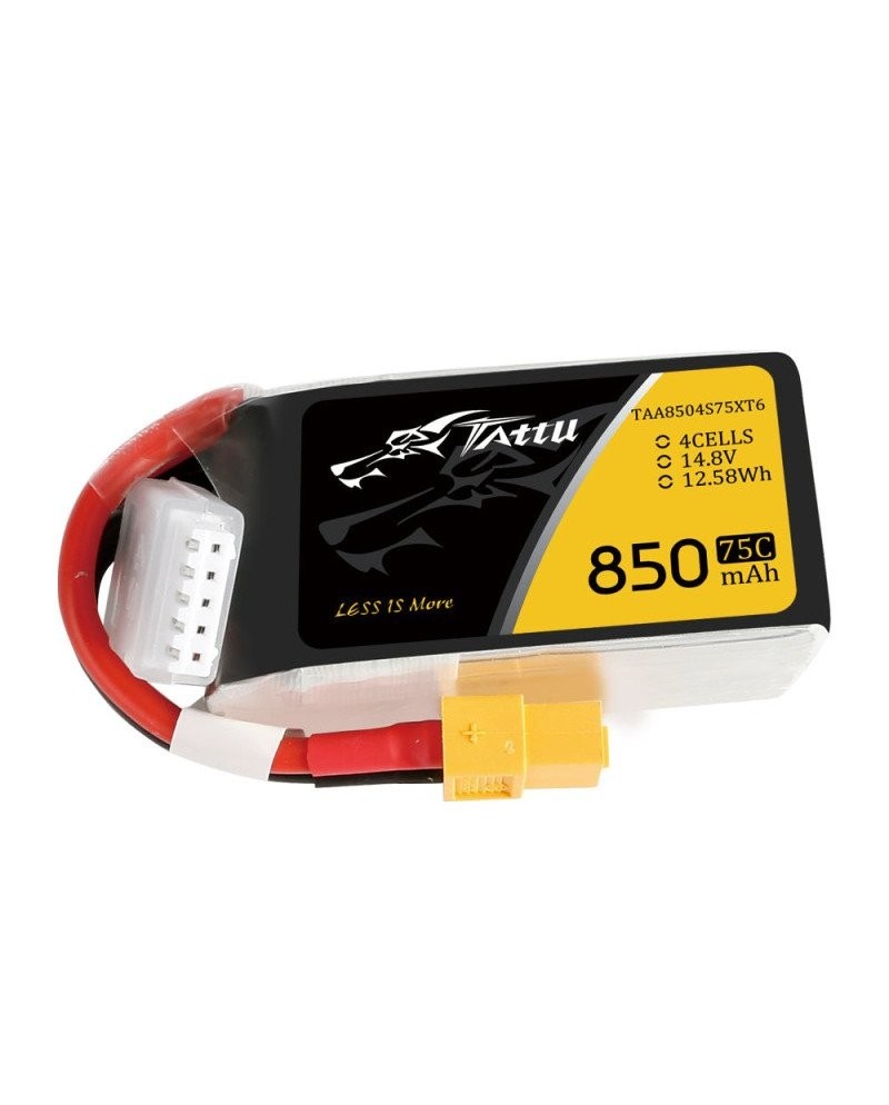 TATTU 850 mAh 14.8V 75C 4S1P WITH XT60-TAA48504S75XT6