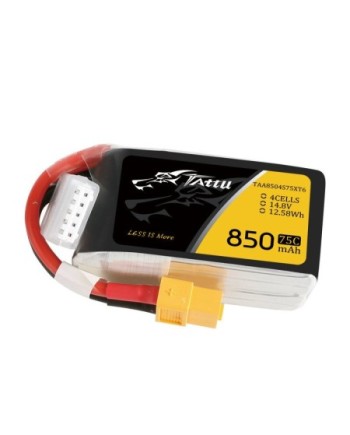 TATTU 850 mAh 14.8V 75C 4S1P WITH XT60-TAA48504S75XT6