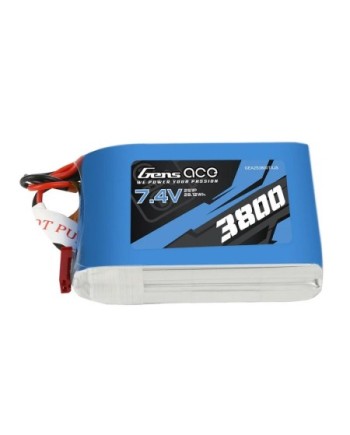 GENS ACE 3800 mha 7.4V 2S1P WITH JST - GEA2S3800TXJS