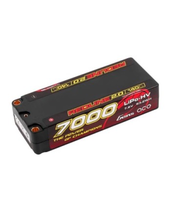 GENS ACE REDLINE 2.0 SERIES 7000 mAh MID SHORTY 7.6V HV 140C 2S2P HC 5,0mm BANANA BULLET - GEA70002S14M5
