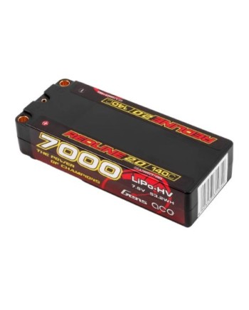 GENS ACE REDLINE 2.0 SERIES 7000 mAh MID SHORTY 7.6V HV 140C 2S2P HC 5,0mm BANANA BULLET - GEA70002S14M5
