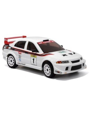 COCHE MITSUBISHI EVO 1/10 RALLY BRUSHLESS 60A 3300KW HNR9804-W 4X4 WATERPROOF BLANCO RTR
