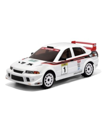 COCHE MITSUBISHI EVO 1/10 RALLY BRUSHLESS 60A 3300KW HNR9804-W 4X4 WATERPROOF BLANCO RTR